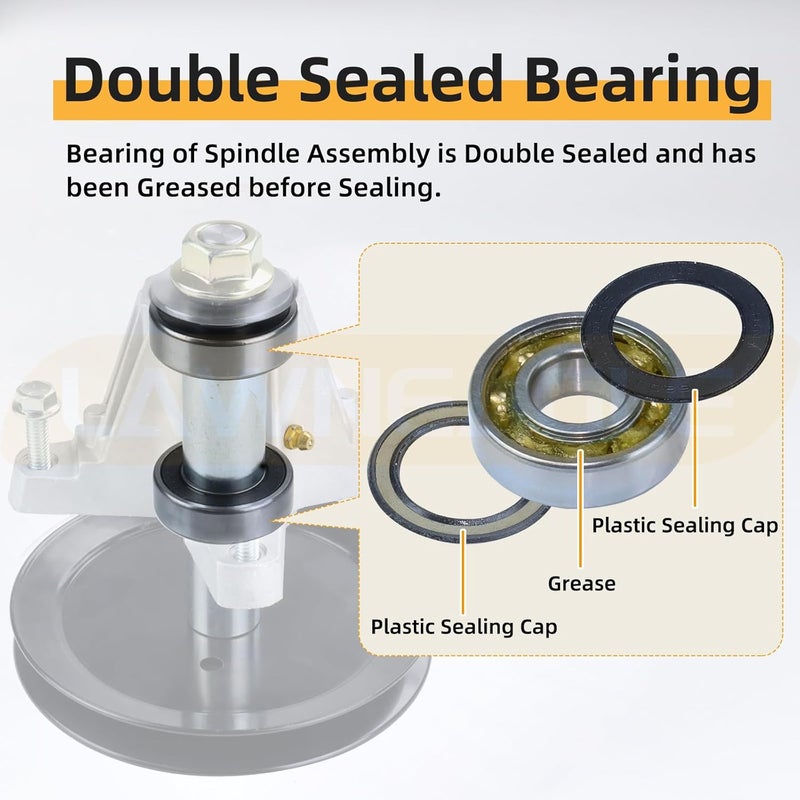 LANEAGLE 918-06991 Spindle Assembly Replaces Troy Bilt 918-06991 918 06991 MTD 918-06991 618-06991 Spindle Craftsman T110 Spindle for Huskee LT4200 Craftsman T110 T130 T1200 Lawn Tractors - Image 4
